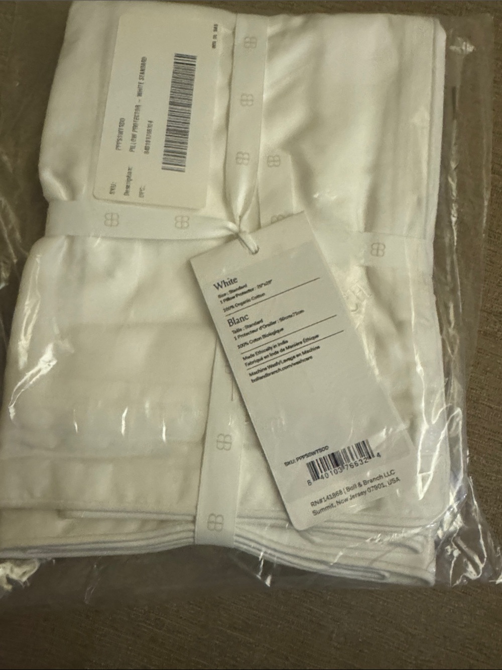 Soft White Organic Pillow protector